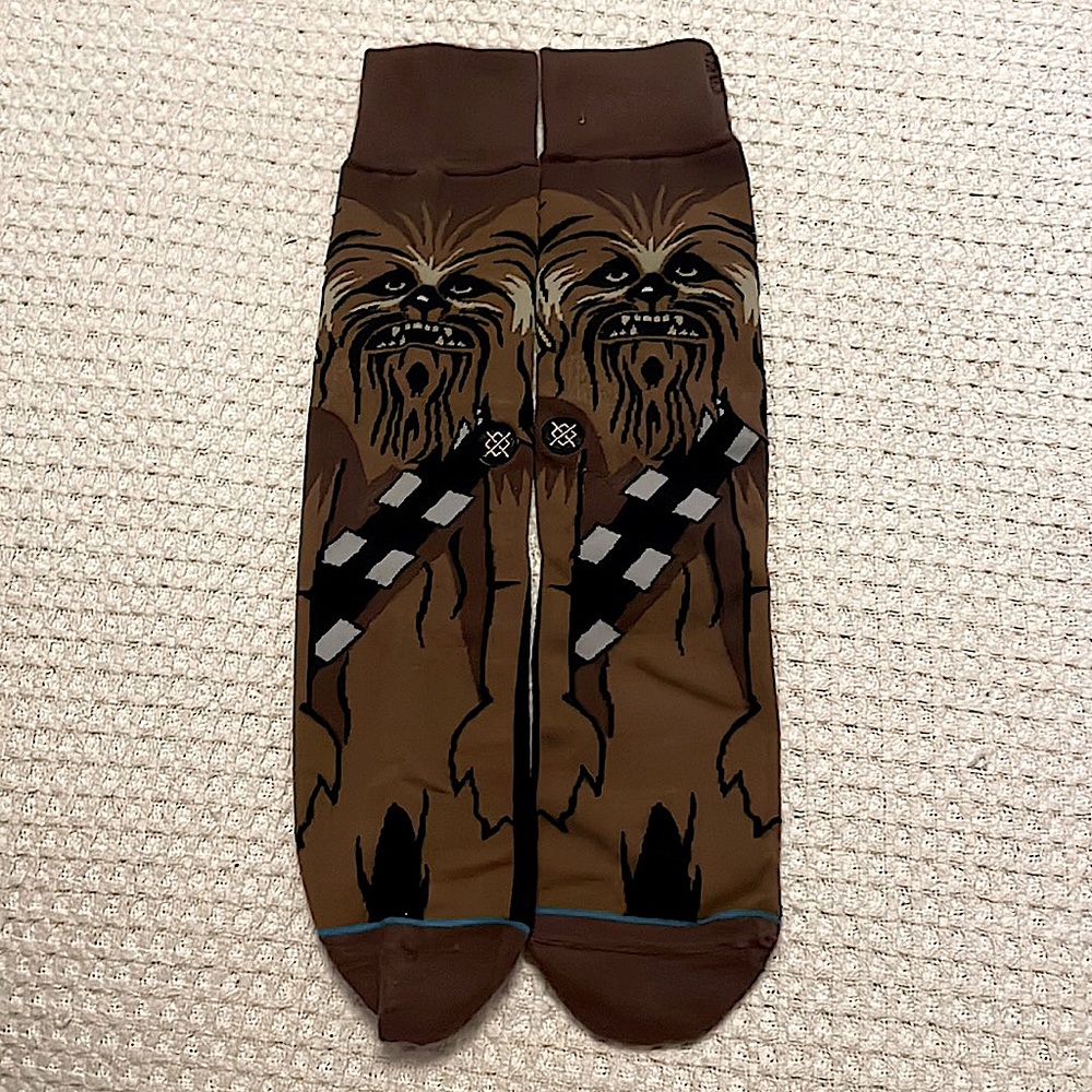 Star Wars Chewbacca C3PO Brown Stance Socks Size Large - New